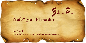 Zséger Piroska névjegykártya